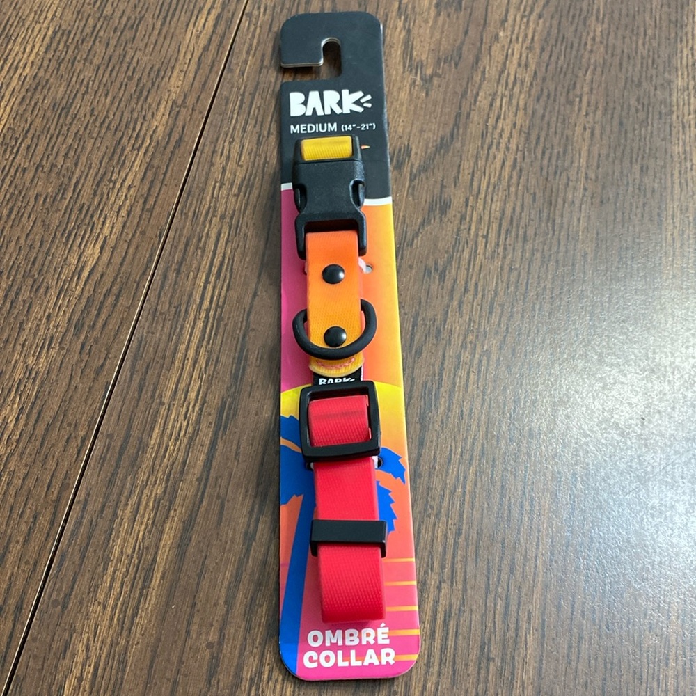 “5/$20” Bark Beach Bum ombré colored dog collar 14 inches to 21 inches